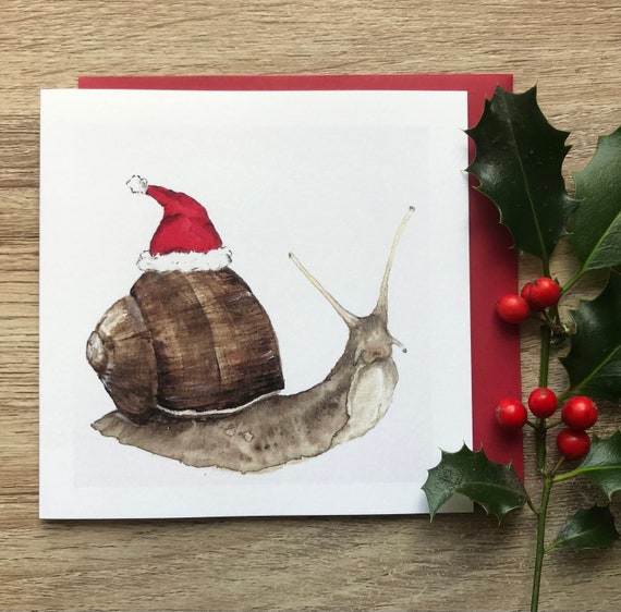Snail Christmas Card Art Print