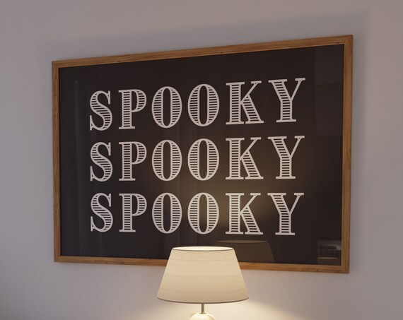 Bold Spooky Typography Halloween Horizontal Statement Wall Art