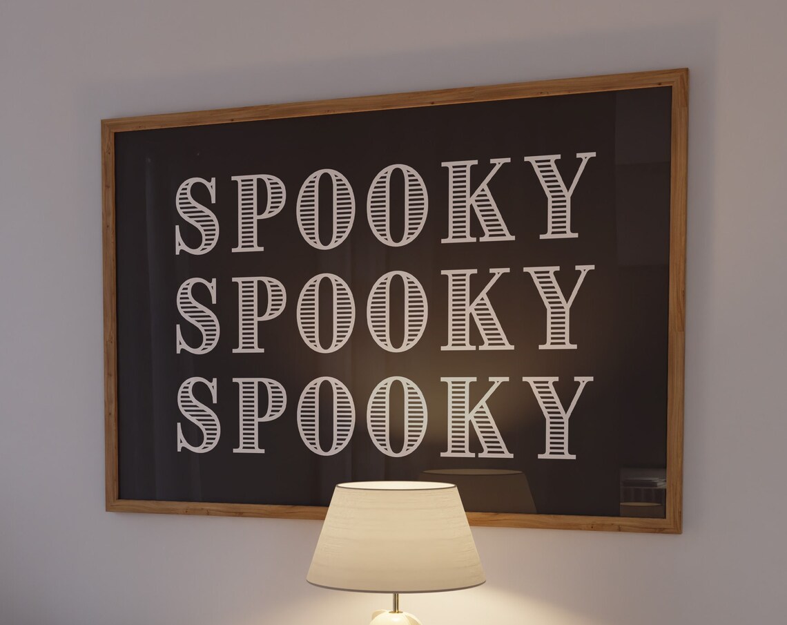 Bold Spooky Typography Halloween Horizontal Statement Wall Art