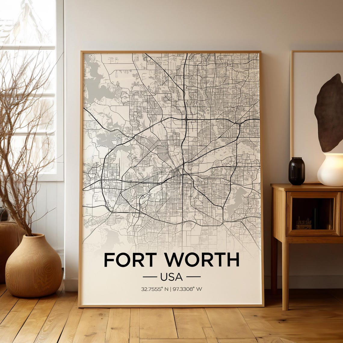 Fort Worth Where the West Begins Retro Typography City Poster - Image 2