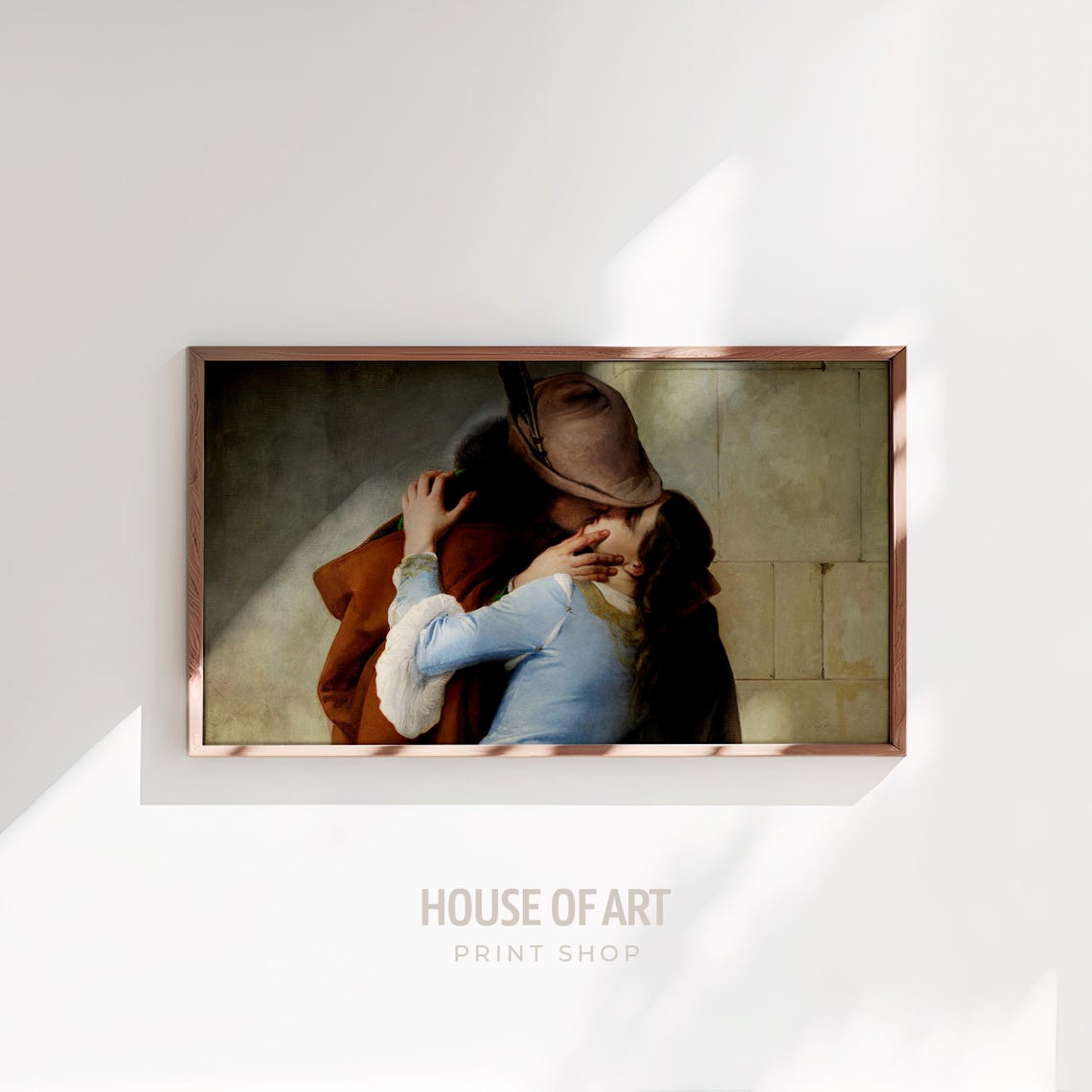 The Kiss By Francesco Hayez Vintage Romantic Lovers Embrace Art Print - Image 2