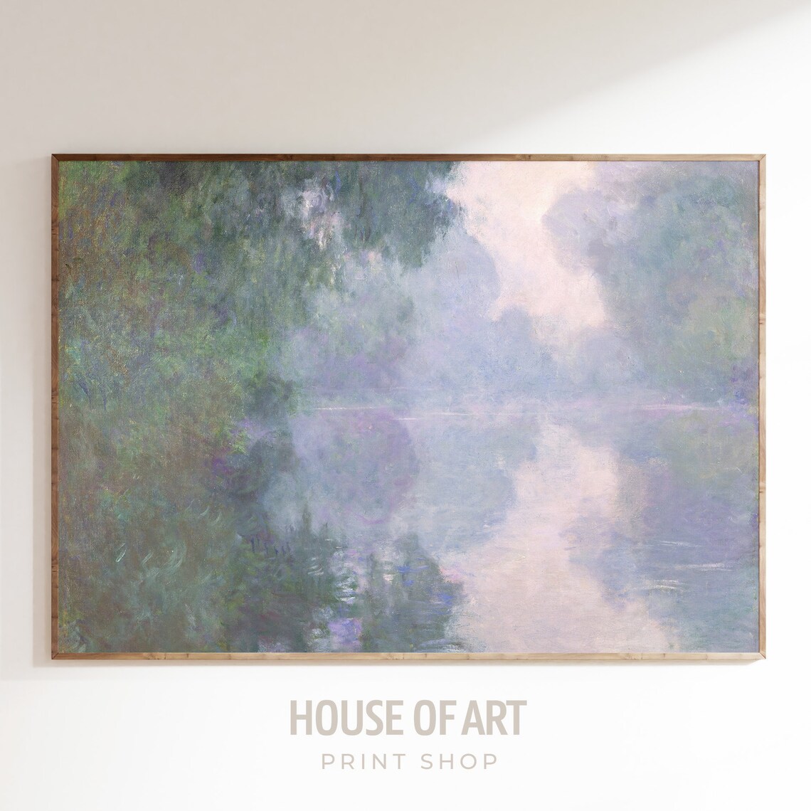 Morning Mist Impressionist River Reflections Art Print