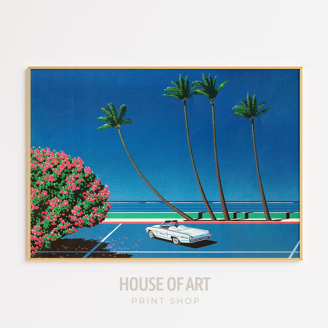 Chillside Car Poster, Japanese City Pop Art