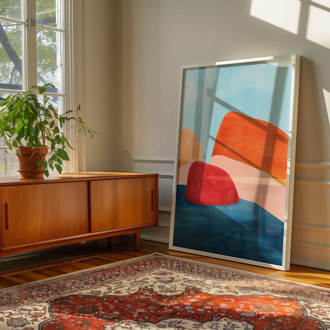 Mid Century Abstract Landscape, Contemporary Boho - Image 2