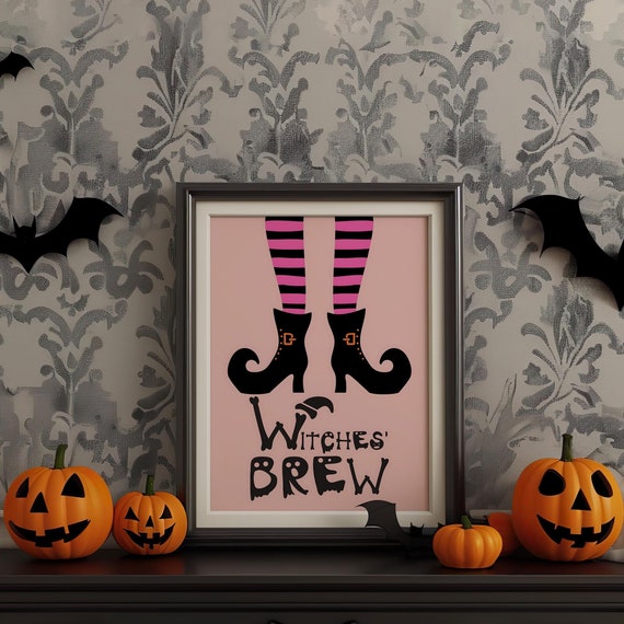 Halloween Witch Vintage Wall Art Dark Academia Decoration Print Retro Decor Trendy Apartment Moody Poster Instant