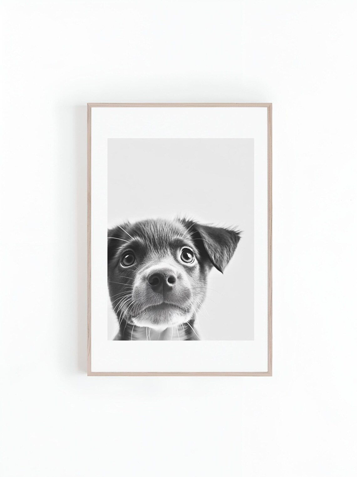 Cute Puppy Black and White Photo Print, Dog Lover Gift