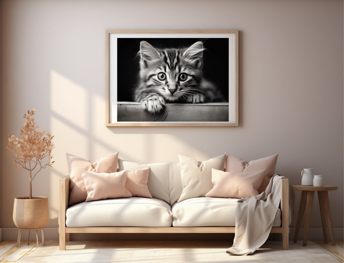 Portrait Of Small Kitten Cat Lover Gifts Print Kitten Photo Wall Art Animal Poster Kitten Print Animal Art Instant - Image 2