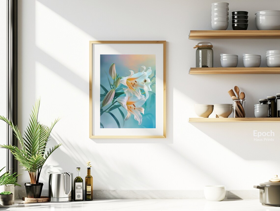 Lilac Flower Bouquet Floral Wall Art Print - Image 3
