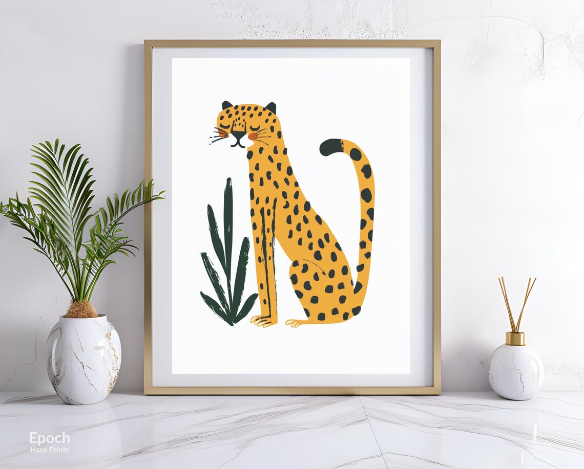 Cheetah Cat Drawings, Nursery Decor Art Print - Image 2