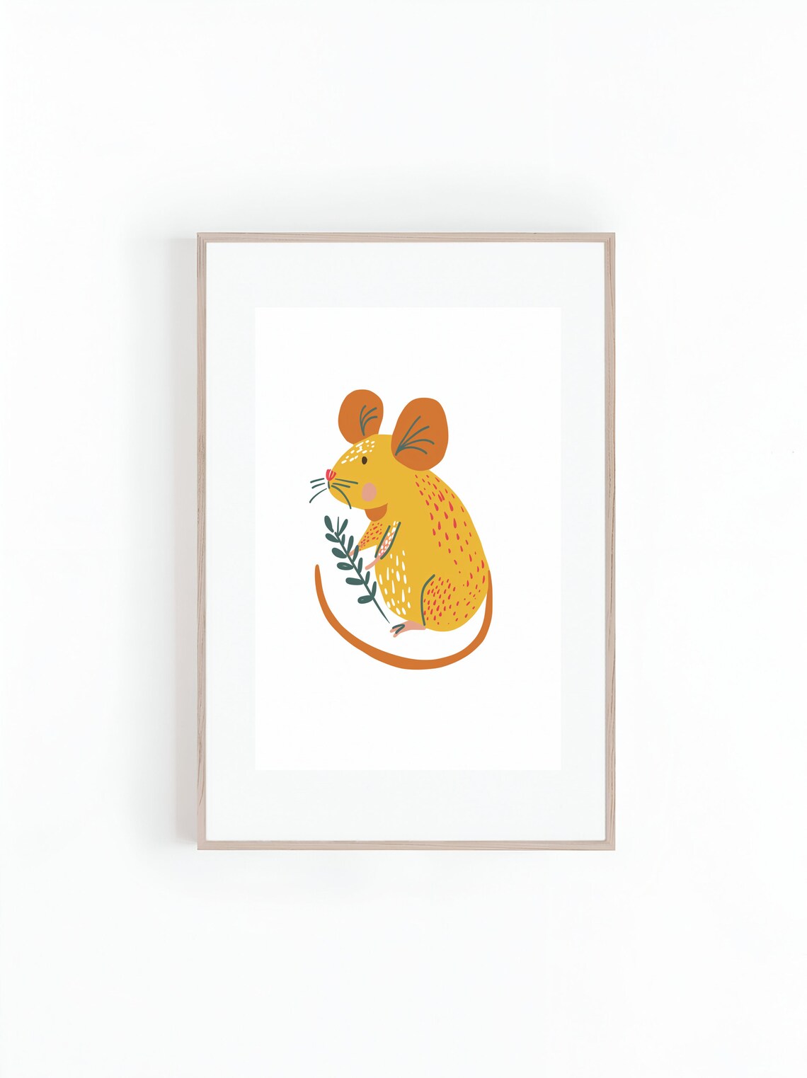 Mouse Illustration, Cute Nursery Wall Art