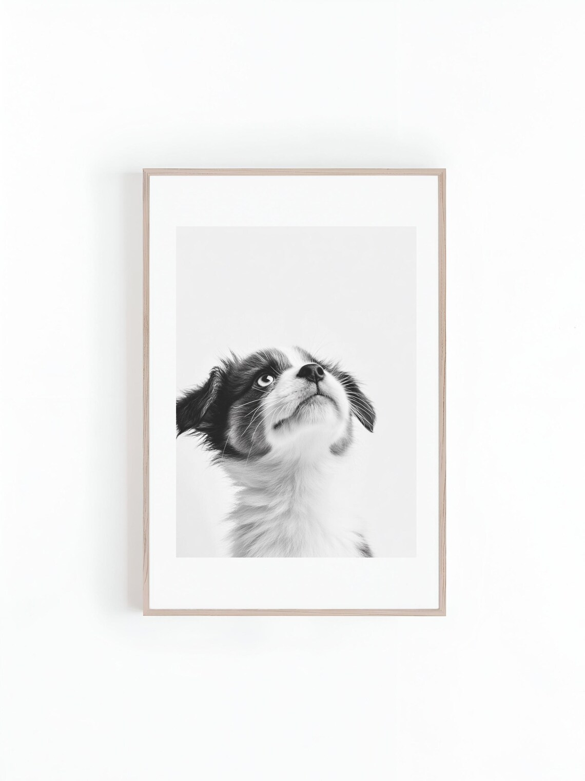 Cute Puppy Black and White Photo Art Print, Dog Lover