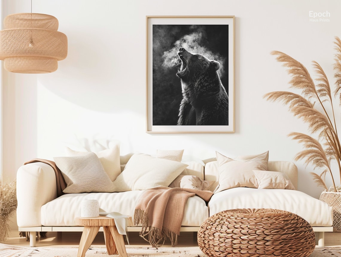 Grizzly Bear Photo, Black and White Wildlife - Image 2