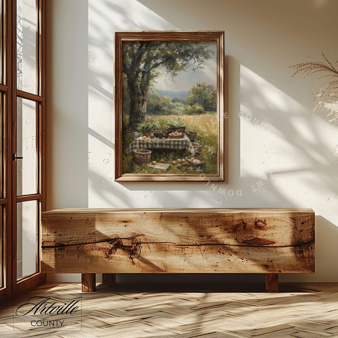 Cottagecore Picnic Table Meadow Vintage Farmhouse Harvest Poster - Image 3