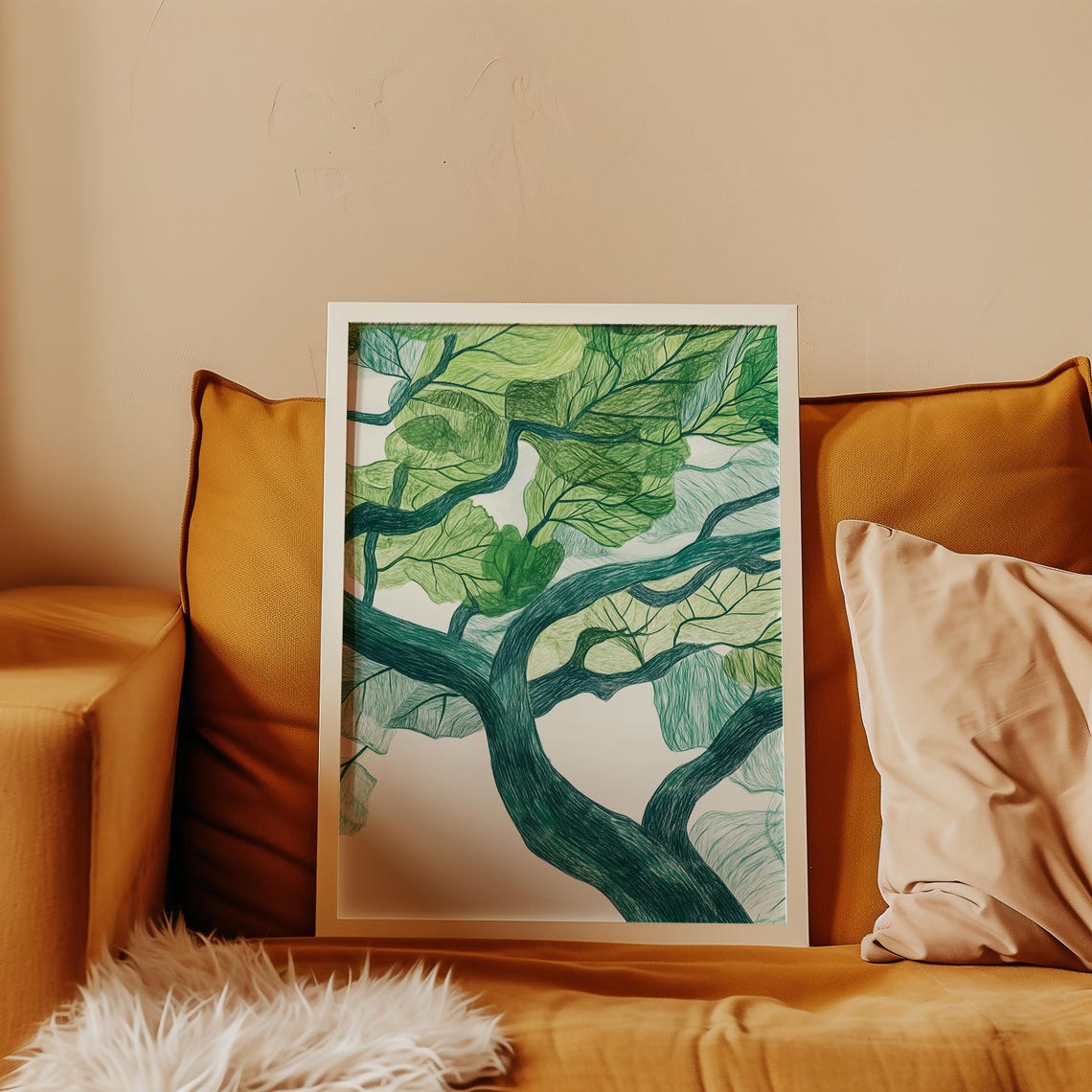 Hand Drawn Botanical Tree Canopy Art Print - Image 4