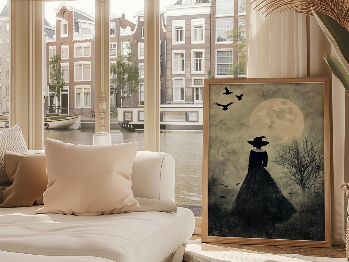 Vintage Halloween Witch Poster, Dark Academia - Image 3