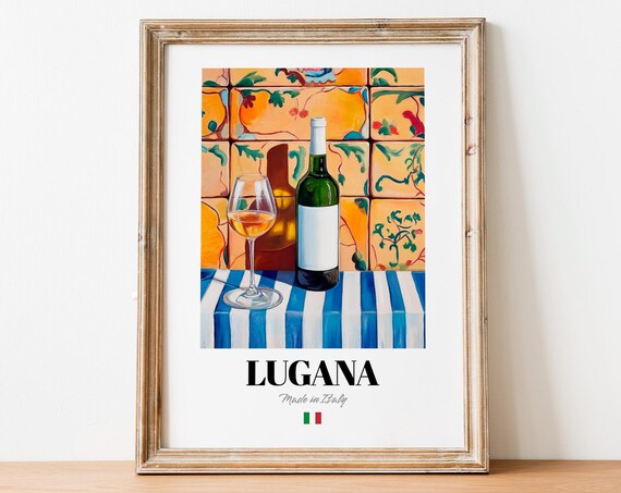 Lugana Wall Art Print Poster Lake Garda Wine Artwork For Kitchens
