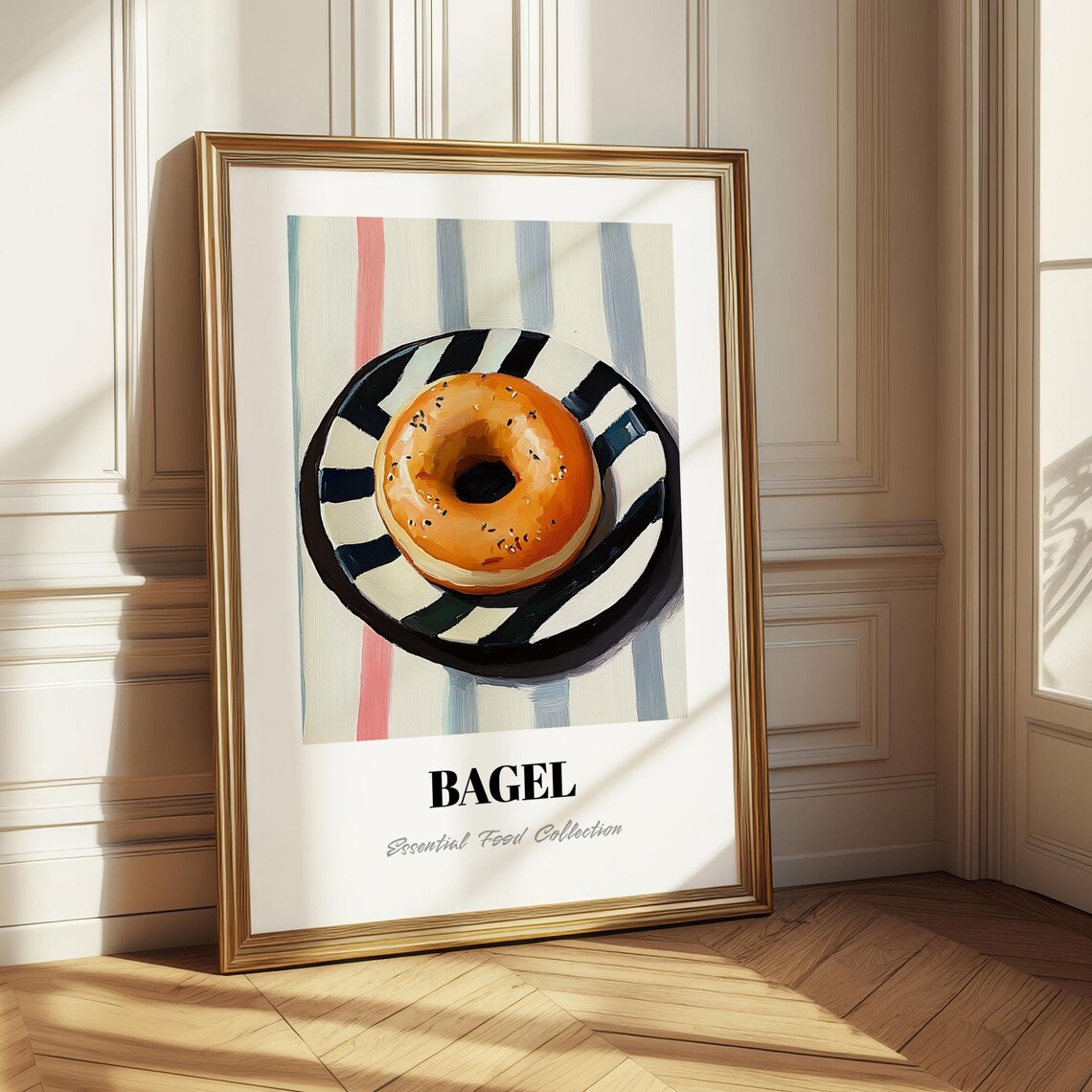 Bagel Pastry Poster Patisserie Hand Drawn Menu Dining Room