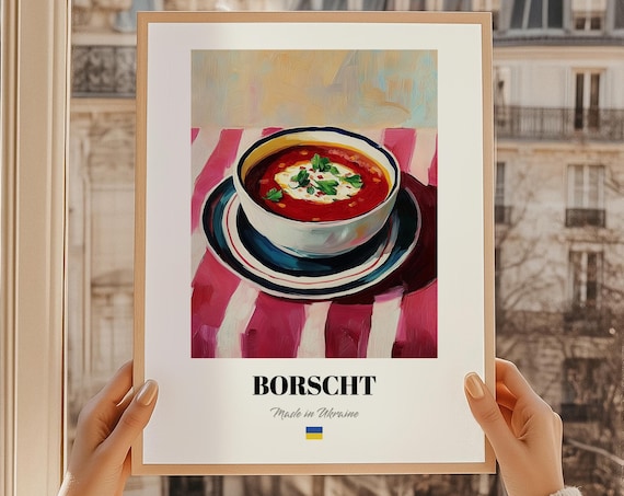 Borscht Ukrainian Cuisine Restaurant Dcor Friend Gift Food Oil Painting Poster