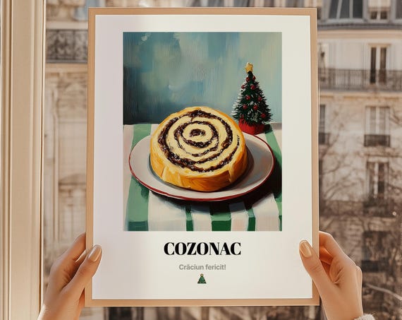 Cozonac Romanian Christmas Sweet Bread Holiday Dessert Art Poster