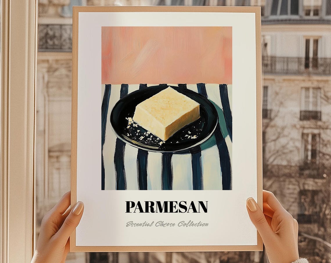 Parmesan Cheese Painting Wall Art Print Chef Gift Restaurant Decor Kitchen