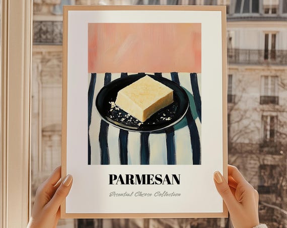 Parmesan Cheese Painting Wall Art Print Chef Gift Restaurant Decor Kitchen