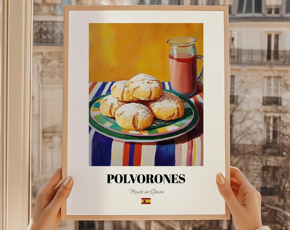 Polvorones Spanish Cookies With Milk Sweet Snack Food Poster