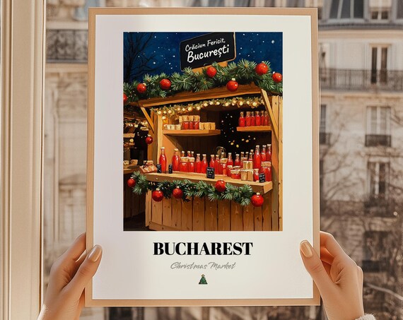 Bucharest Bucureti Romania Christmas Market Wall Dcor Print Poster Cadou De Crciun Fericit