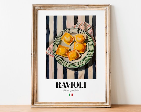 Italian Ravioli Poster Modern Food Art For Restaurant Spaces