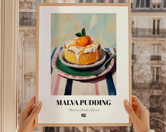 Malva Pudding South African Dessert Cuisine Caf Dcor Wall Art Friend Gift