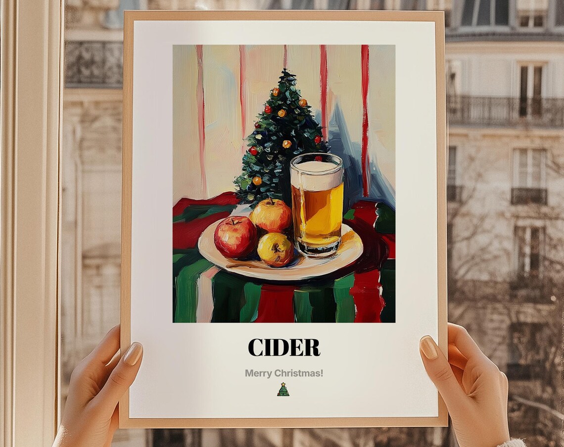 Cider Christmas Drink Wall Art, Gift Print