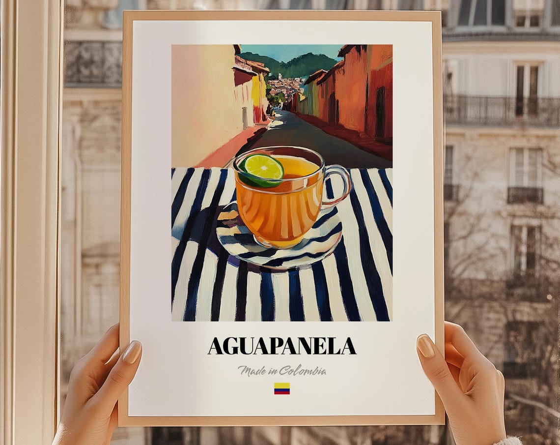 Aguapanela Colombian Coffee Poster Bar Dcor Wall Art Friend Kitchen Print