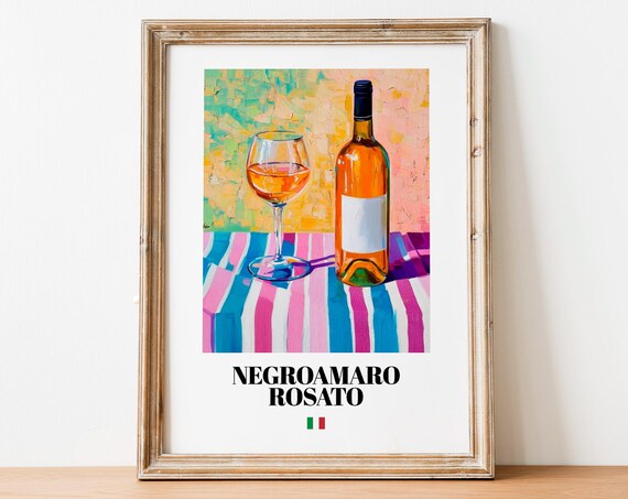 Negroamaro Rosato Wall Art Print Poster Rustic Southern Italian Ros Artwork