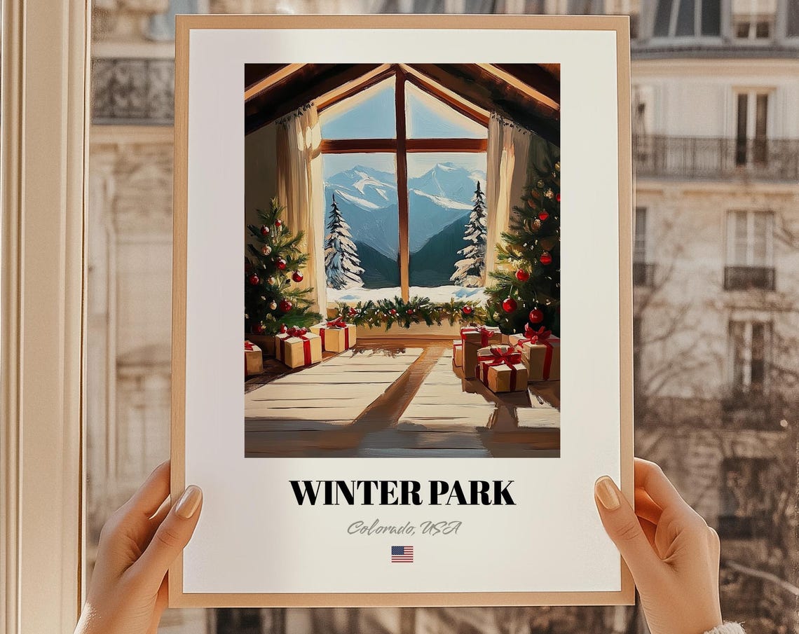 Winter Park Colorado Usa Ski Resort Wall Art Print Poster Christmas Gift