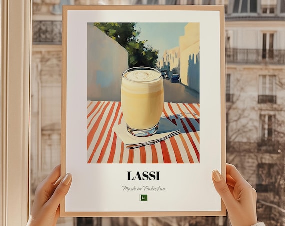 Lassi Made in Pakistan Retro Style Creamy Yogurt Drink Wall Poster