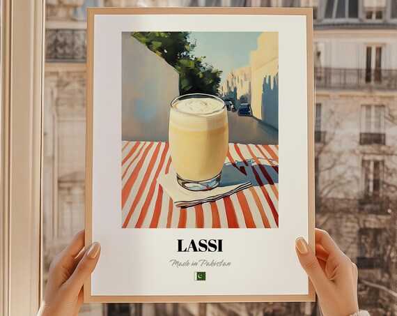 Lassi Pakistani Beverage Poster Bar Dcor Wall Art Friend Dining Room