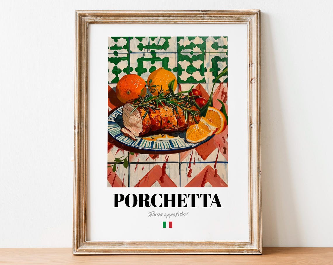 Porchetta Buon Appetito Italian Rolled Pork Roast Kitchen Wall Art