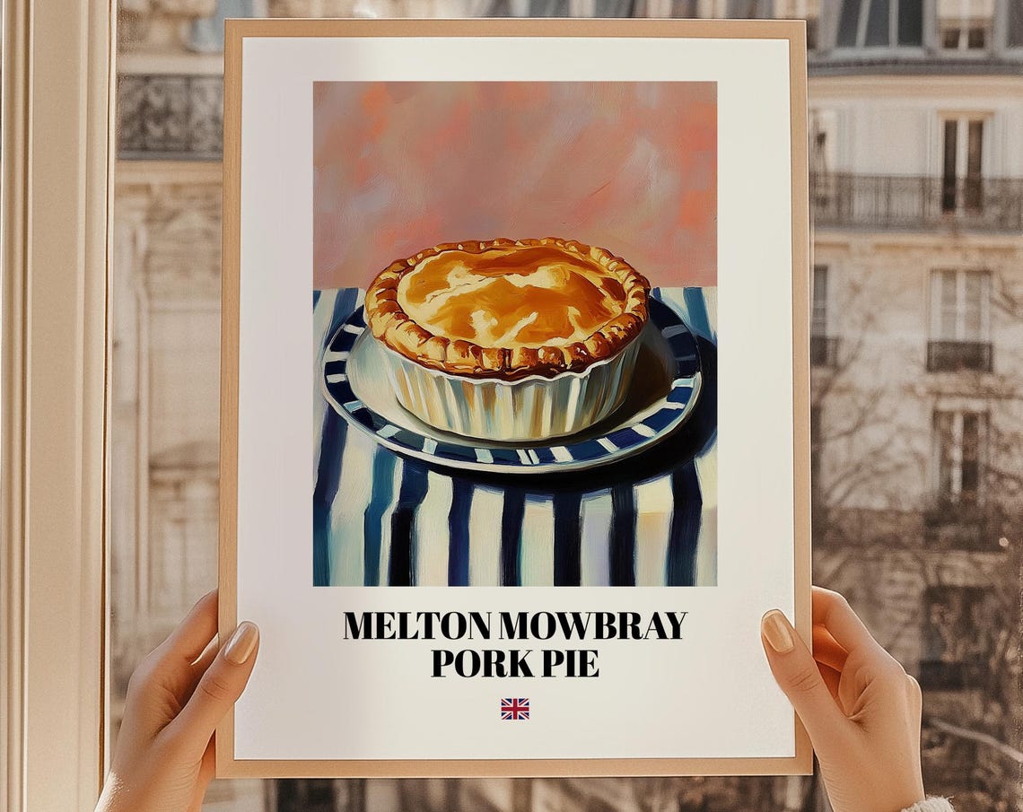 Melton Mowbray Pork Pie Golden Pastry British Bakery Art Poster