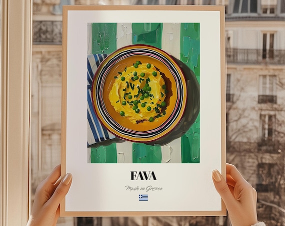 Fava Greek Food Poster Party Restaurant Design Oil Painting Dining Room Wall Art