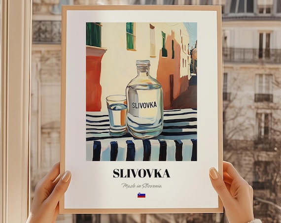 Slivovka Slovenian Spirit Poster Bar Dcor Wall Art Friend Dining Room Print