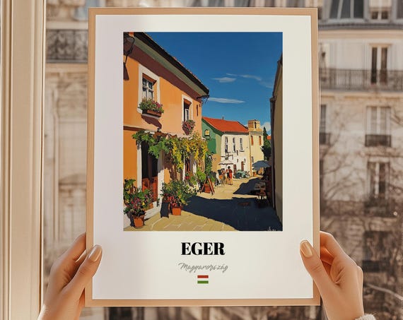 Eger Magyarorszg Hungary Wall Art Print Of An Oil Painting Reproduction Friend Gift Bathroom