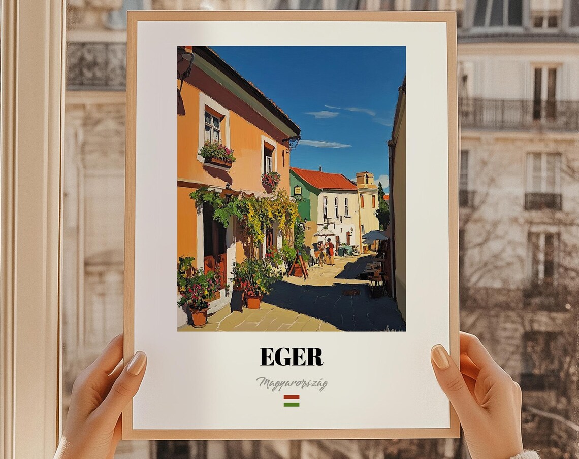 Eger Magyarorszg Hungary Wall Art Print Of An Oil Painting Reproduction Friend Gift Bathroom