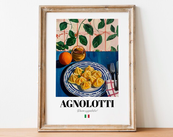 Agnolotti Pasta Buon Appetito Italian Food Kitchen Art Poster