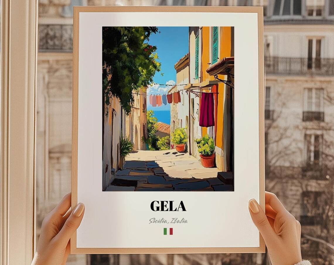 Gela Sicilia Italia Wall Art Oil Painting Reproduction Print Friend Gift Living Room Decor