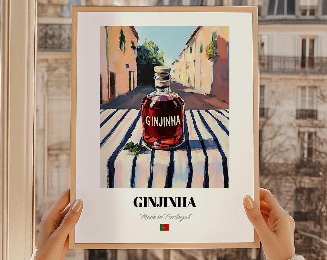 Ginjinha Portuguese Spirit Poster Portugal Bar Dcor Wine Wall Art Friend Dining Room