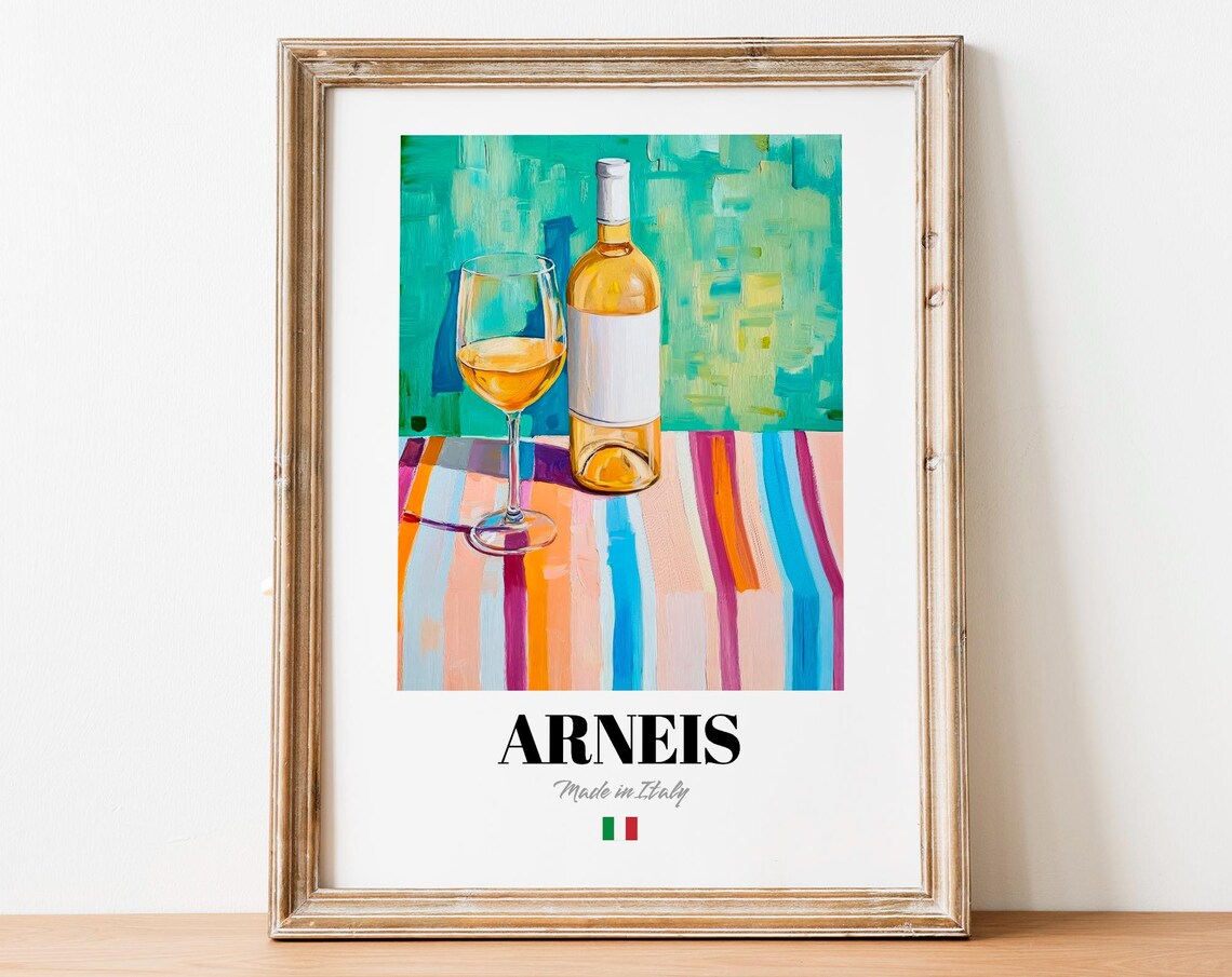Arneis Wall Art Print Poster Roero Wine Artwork For Kitchens