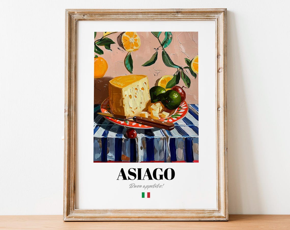 Asiago Cheese Wedge with Citrus Buon Appetito Italian Food Poster