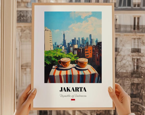 Jakarta Republic Of Indonesia Wall Decor Oil Painting Reproduction Print Friend Gift Living Room