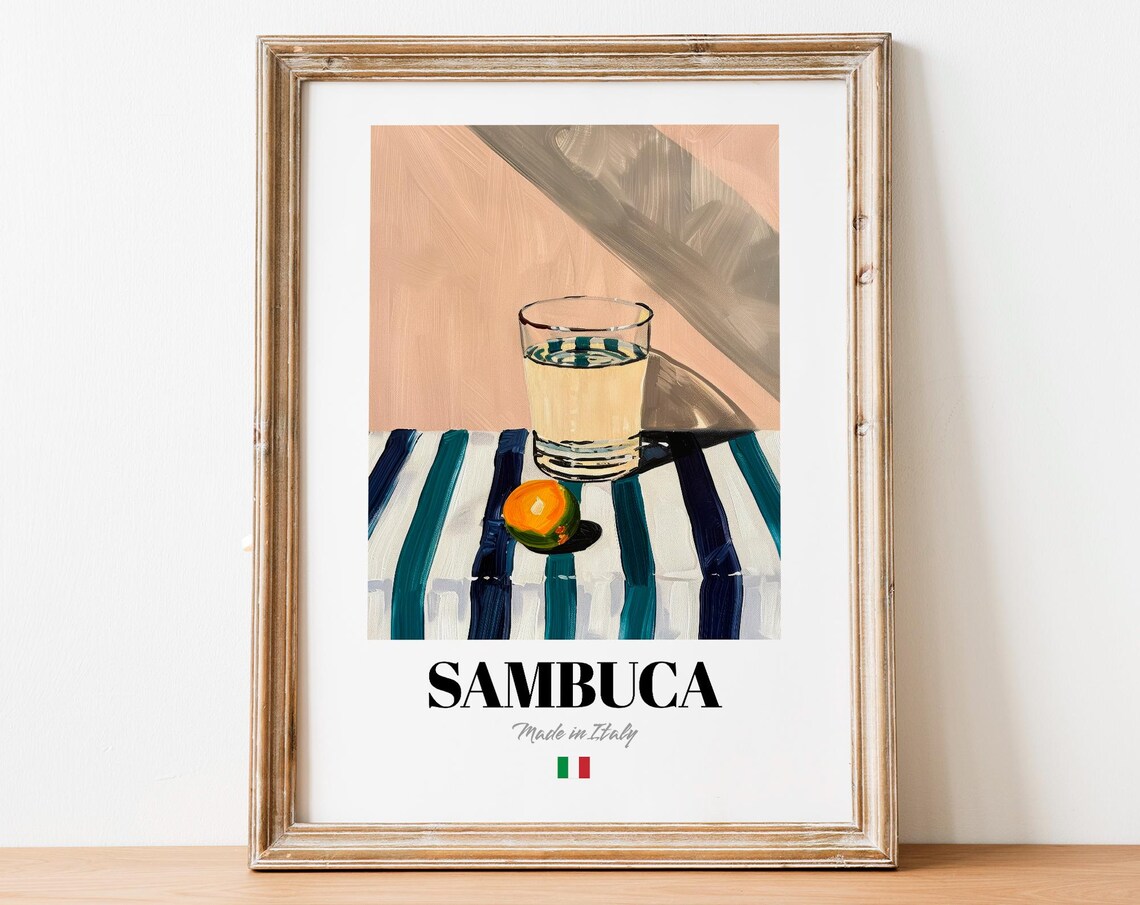 Handdrawn Sambuca Boho Poster for Kitchen Spaces