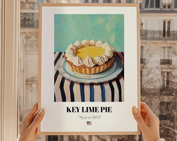 Key Lime Pie American Classic Dessert Painting Kitchen Art Poster