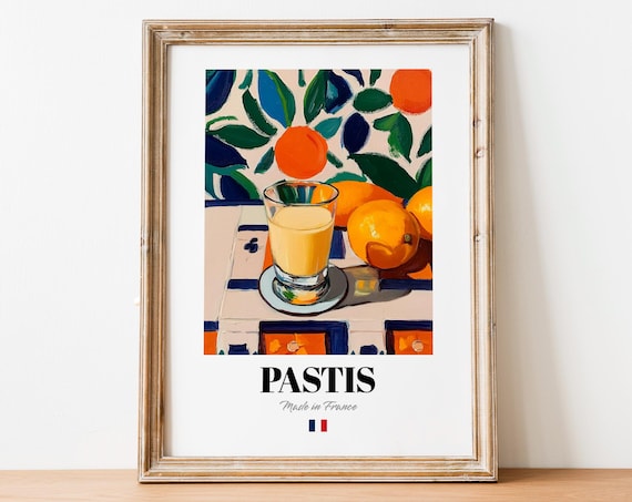 French Pastis Art Print Poster Aniseflavored Aperitif For Bars And Cafs